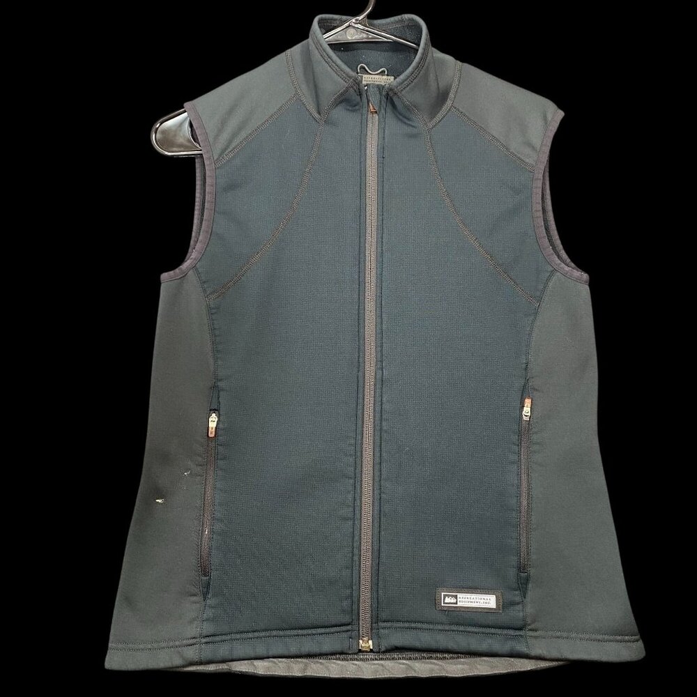 REI Womens Full-Zip Softshell Vest Size Small Black Outdoor Activewear